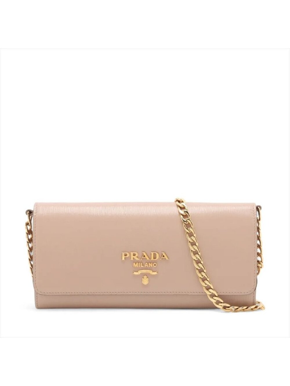 Prada Vitello Move Chain Shoulder Bag Leather Wallet Crossbody Bifold